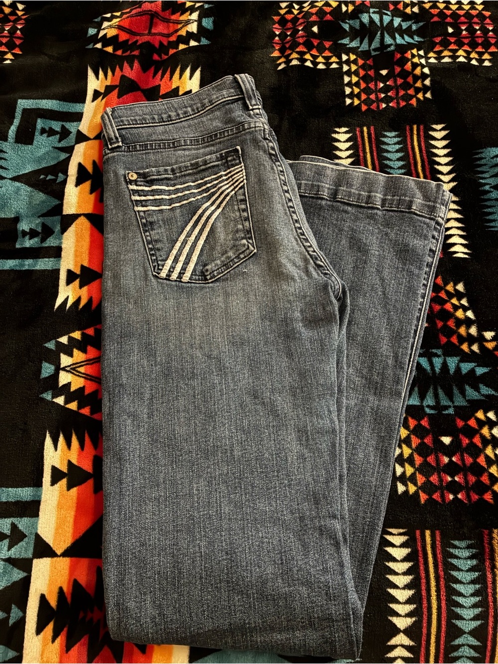 Classic Women's Blue Denim Jeans with Back Pocket Stitching